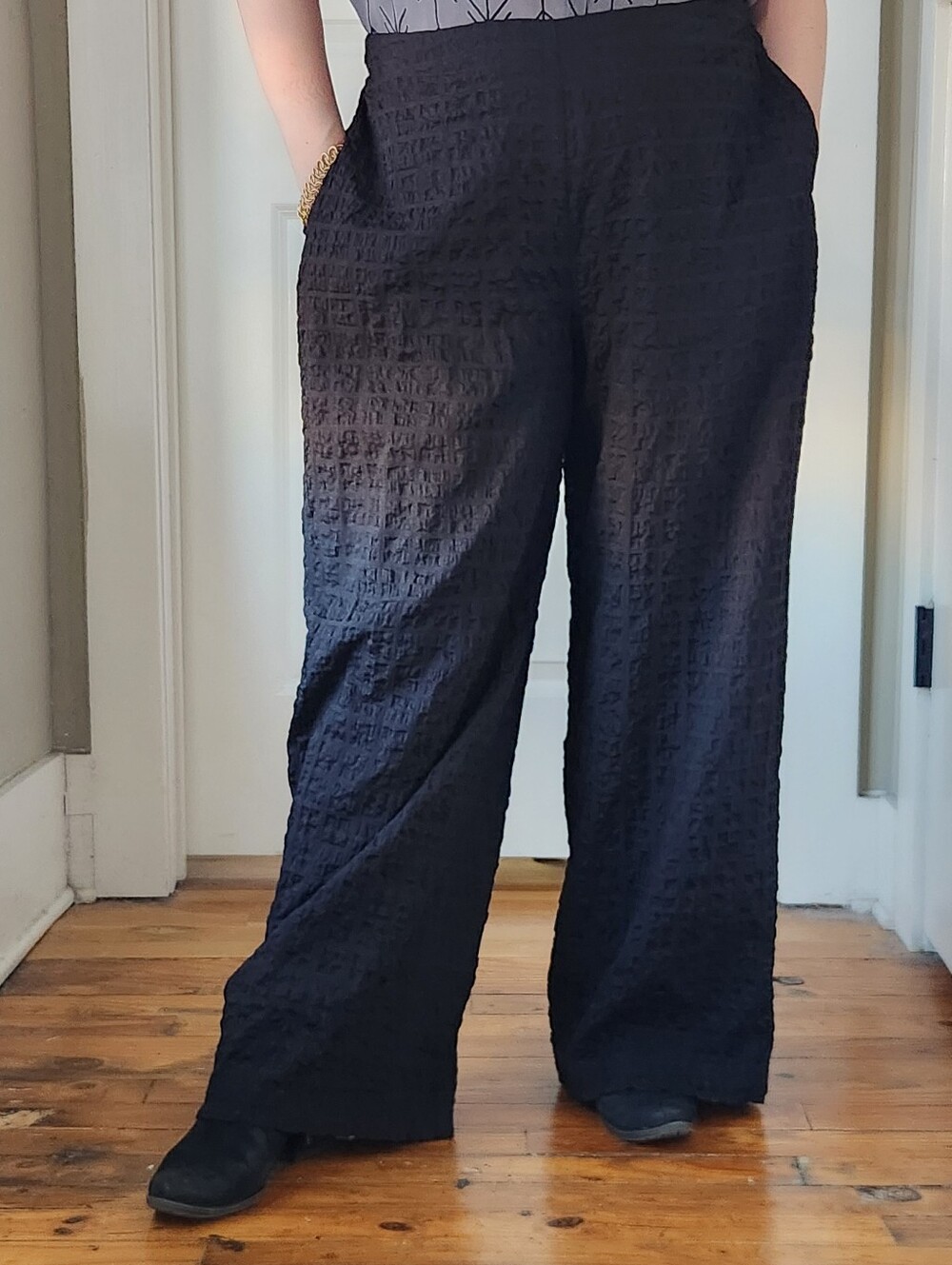 Habitat Black Wide-Leg Pajama Bottoms